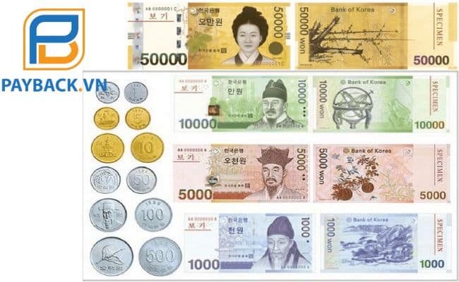 Các mệnh giá tiền giấy Hàn Quốc