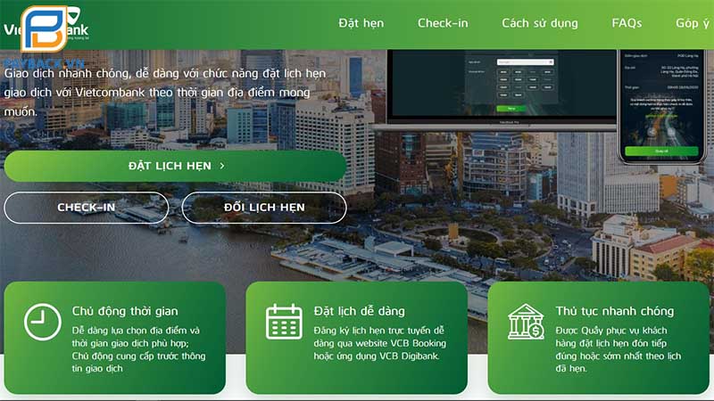 Website đặt lịch hẹn Vietcombank nhanh nhất