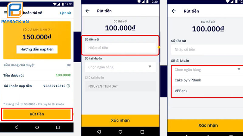 Các bước rút tiền Be và cách rút tiền Be về Cake chi tiết cho tài xế 5 Các bước rút tiền Be và cách rút tiền Be về Cake chi tiết cho tài xế